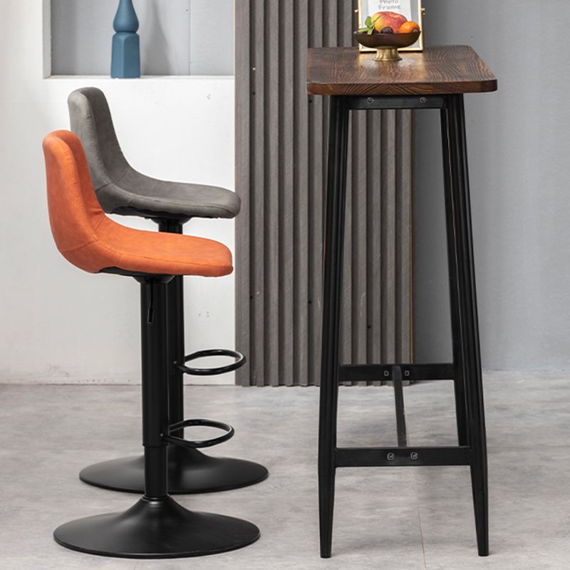 Industrial Style Bar-stool Leather Seat with Low Back for Kitchen Bar Clearhalo 'Bar Furniture' 'Bar Stools' 'bar_stools' 'furn' 'furn_bar_stools' 'furniture_bar_stools' 'Kitchen & Dining Furniture' 'kitchen&dining_furn' 'kitchen' 'kitchen_furn' Furniture' 1200x1200_7879974b-c655-40a1-8be7-a0bb82f62a15