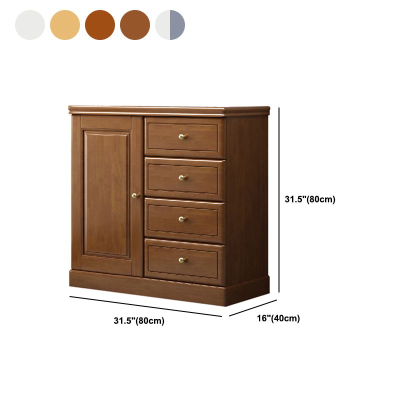 Gabinetto accento in legno di gomma con cassetti mobili contemporanei