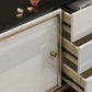 Glam Sideboard Buffet 3 cassetti e 2 mobili porte Sideboard specchio