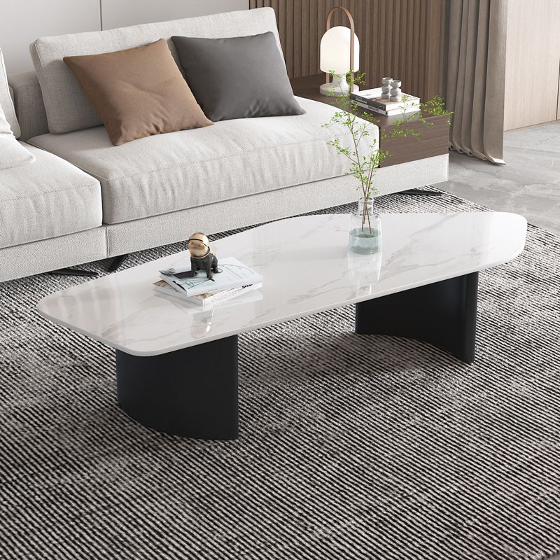 Contemporary Slate Coffee Table Single Free Form Coffee Table