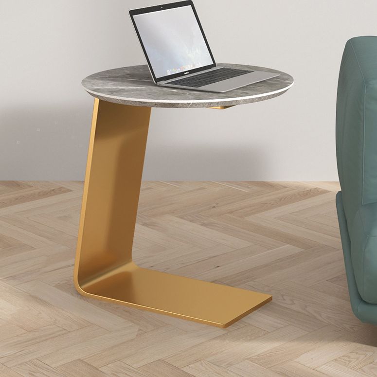 19.69" Tall Contemporary Style Side End Table Metal C Round Sofa Side Accent Table Clearhalo 'Coffee & Accent Tables' 'End & Side Tables' 'end_side_tables' 'furn' 'furn_end_side_tables' 'Furniture' 'Living Room Furniture' 1200x1200_787e90f1-5630-4994-bb58-49d07acee1a1