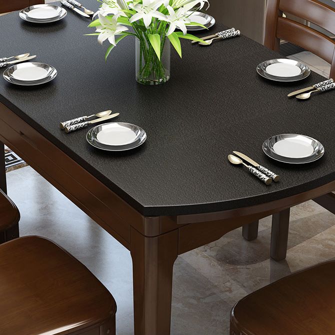 Contemporary Kitchen Dinner Table 4 Legs Extendable Dining Table Clearhalo 'Dining Tables & Seating' 'Dining Tables' 'dining_table' 'furn' 'furn_dining_table' 'Furniture' 'Kitchen & Dining Furniture' 1200x1200_787eb159-4dd0-4df4-862b-f22e9f79c9c4