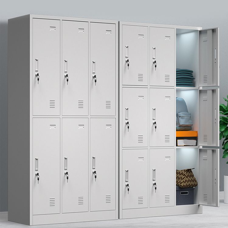 Modern Grey Storage Cabinet with Hinged Door Metal Cabinet for Bathroom Clearhalo 'Armoires & Wardrobes' 'armoires_wardrobes' 'Bedroom Furniture' 'furn' 'furn_armoires_wardrobes' 'Furniture' 1200x1200_78802c12-12f2-42dd-8888-6b913466838f