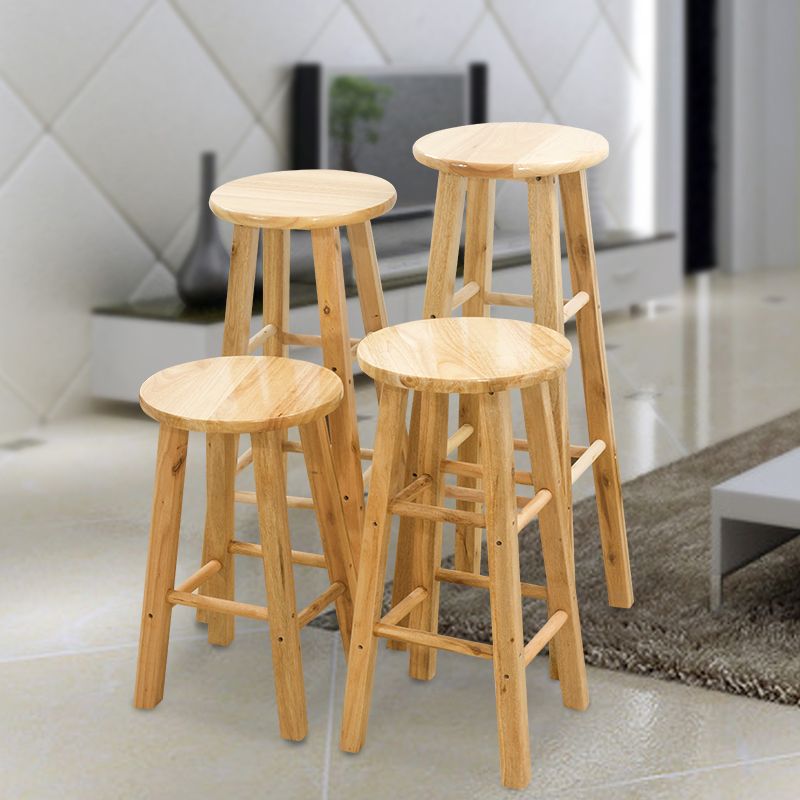 Beige Wood Nordic Barstool 31.5" H Round Indoor Tall Stool, 1 Piece Clearhalo 'Bar Furniture' 'Bar Stools' 'bar_stools' 'furn' 'furn_bar_stools' 'furniture_bar_stools' 'Kitchen & Dining Furniture' 'kitchen&dining_furn' 'kitchen' 'kitchen_furn' Furniture' 1200x1200_7883b9cb-e3db-40fb-9bf0-ad6125b67ab3