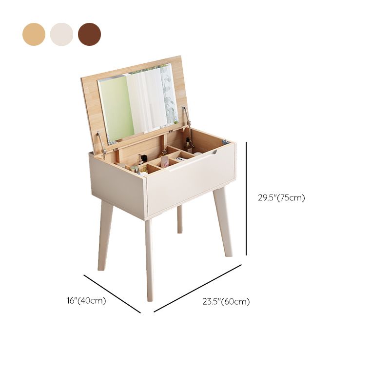 Scandinavo 29,52 "in altezza tavolo in legno massiccio Vanity con specchio