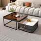 Glam Nesting Couchtisch-Set, Couchtisch aus Schiefer mit quadratischem Rahmen