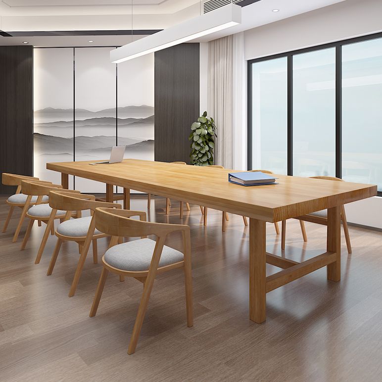 Solid Wood Meeting Table Simplicity Fixed Writing Table for Home Office Clearhalo 'furn' 'furn_office_desk' 'Furniture' 'Office Desks' 'Office Furniture' 'office_desk' 1200x1200_78864681-fc56-4e7a-b227-6169c2ed14eb