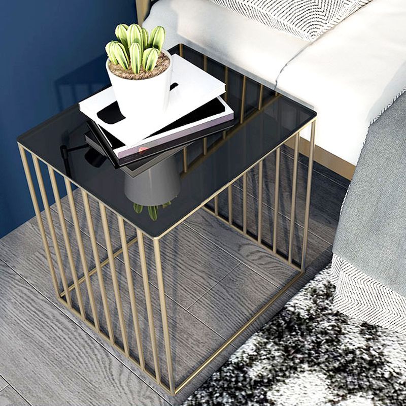 19.69" Tall Glass Top Bedside Cabinet 1-Shelf Accent Table Nightstand Clearhalo 'Bedroom Furniture' 'furn' 'furn_night_stand' 'Furniture' 'night_stand' 'Nightstands' 1200x1200_78867a0d-9173-4820-8e21-7250eea8e1b9