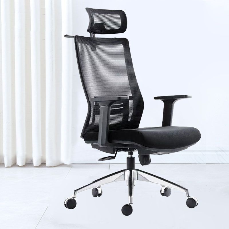 Black Mesh Office Chair Rotatable Fixed Armrest Desk Chair with Wheels Clearhalo 'furn' 'furn_office_chair' 'Furniture' 'Office Chairs' 'Office Furniture' 'office_chair' 1200x1200_7887cbbc-67f6-497e-ab60-b5fbe381ed6e