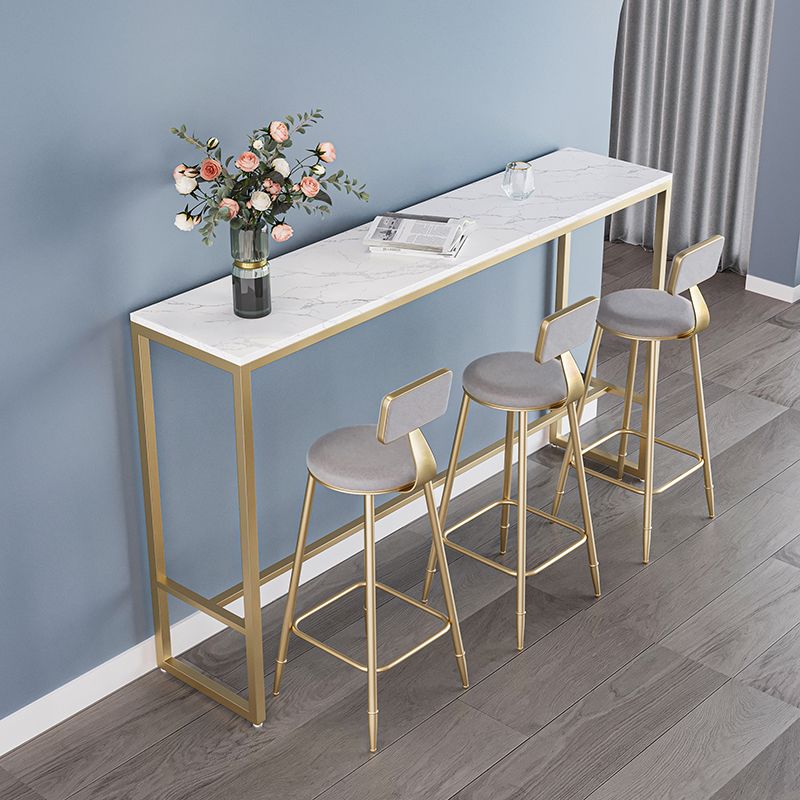Stone Bar Dining Table Glam Rectangle Bar Table with Trestle for Restaurant Clearhalo 'Bar Furniture' 'Bar Tables' 'bar_tables' 'furn' 'furn_bar_tables' 'Furniture' 'furniture_bar_tables' 'Kitchen & Dining Furniture' 1200x1200_78891a93-d549-4d69-b8ac-56027cf77334