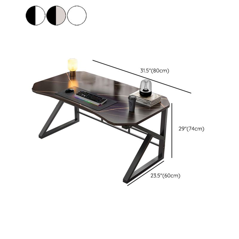 Modern Wooden Office Desk Antique Finish Computer Desk with Metal Legs Clearhalo 'furn' 'furn_office_desk' 'Furniture' 'Office Desks' 'Office Furniture' 'office_desk' 1200x1200_788a04d9-7ce0-4677-bf84-01fa15b1f0fe