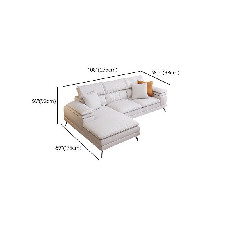36 "H Contemporáneo de sofá de cuero de cuero Sectional