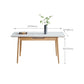 Modern Extendable Dining Table Home Rectangle Sintered Stone Fixed Desk