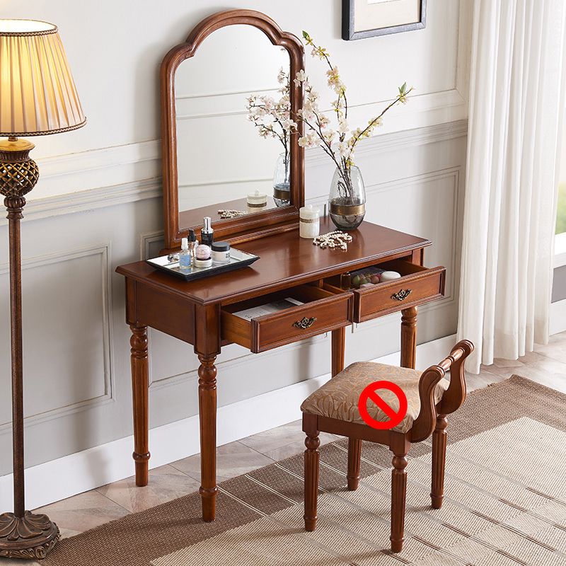 Tavolo da toeletta da toeletta tradizionale in legno 2-cassetto di cambio di vanità scrivania