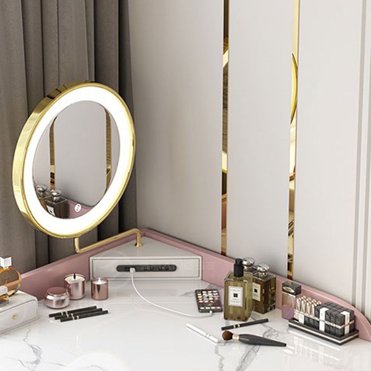 Modern 29.5" Height Slate Top Table Makeup Vanity with Drawers