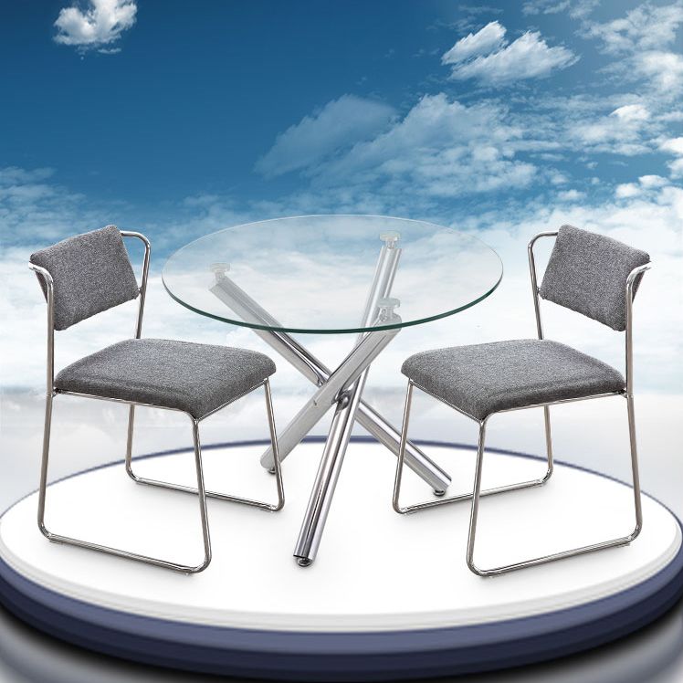 Round Shape Transparent Dining Table Glass Table Minimalist with 3 Legs Clearhalo ' dining_table' 'Dining Tables & Seating' 'Dining Tables' 'furn' 'furn_dining_table' 'Furniture' 'furniture_dining_table' 'Kitchen & Dining Furniture' 'kitchen&dining_furn' 'kitchen' 'kitchen_dining_table' 1200x1200_788c35fb-3120-418b-a0a6-9cae348b6c32