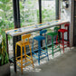 Industrial 1/5 Pieces Bar Table Set Rectangle Wood Counter Table with High Stools for Bar