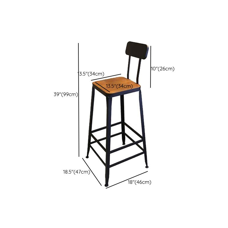 Tabouret de bar en métal de style industriel tabouret de bar sans bras avec base noire