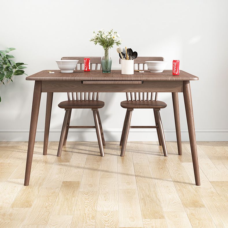 Rubberwood Rectangle Dining Table Extendable Table with Wooden Base and Legs Clearhalo ' dining_table' 'Dining Tables & Seating' 'Dining Tables' 'furn' 'furn_dining_table' 'Furniture' 'furniture_dining_table' 'Kitchen & Dining Furniture' 'kitchen&dining_furn' 'kitchen' 'kitchen_dining_table' 1200x1200_788cf1c2-af4a-4e43-a9c2-986e016a03e0