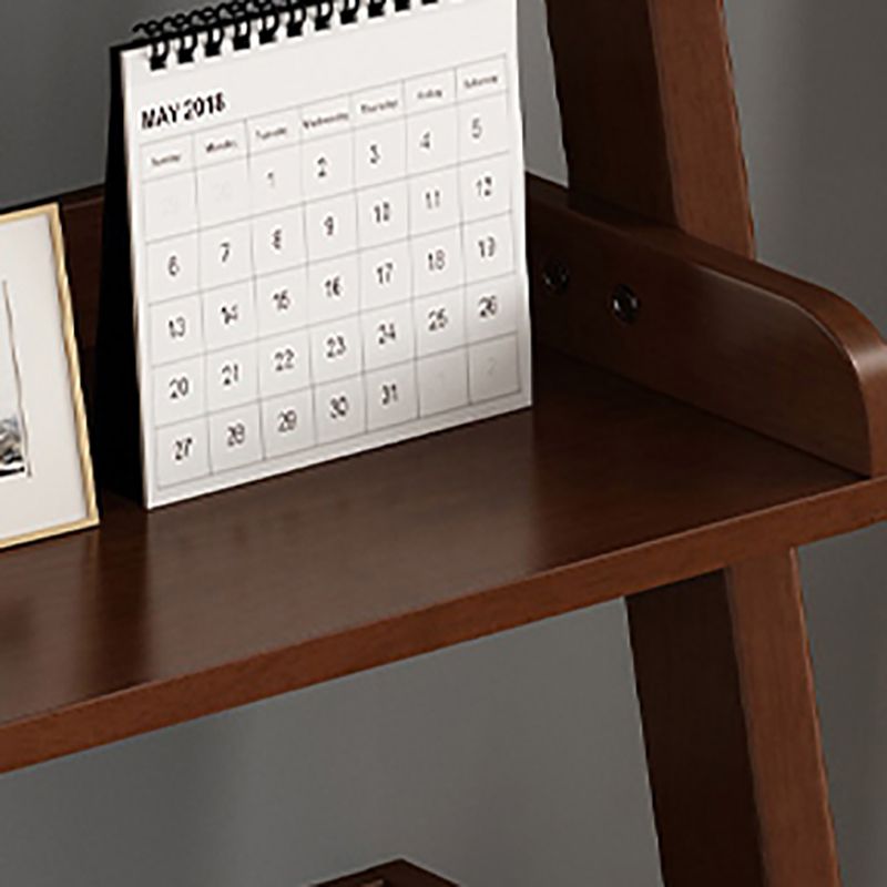 5 Shelves Ladder Bookshelf Wooden Contemporary Bookcase ,11.8" W x 55.1" H