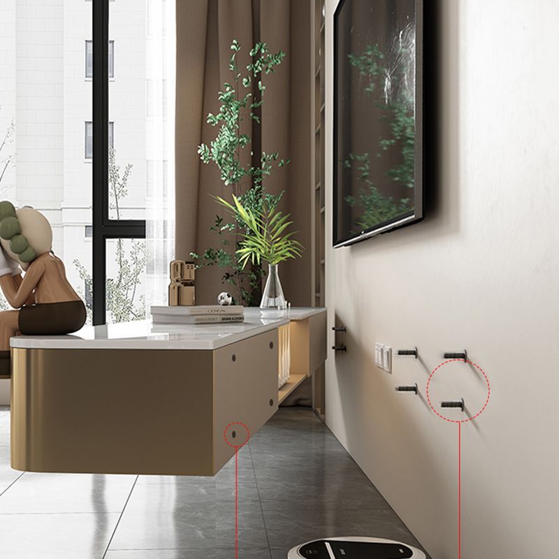 Glam TV Media Stand Enclosed Storage Stone TV Media Console with Drawers Clearhalo 'furn' 'furn_tv_stands_entertainment_centers' 'Furniture' 'Living Room Furniture' 'TV Stands & Entertainment Centers' 'TV Stands & Media Storage Furniture' 'tv_stands_entertainment_centers' 1200x1200_788f341f-e601-4b33-8272-e5e8ff0b41a7