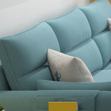 Scandinavian 30.7 " H Linen Square Arm Sofa & Chaise for Apartment