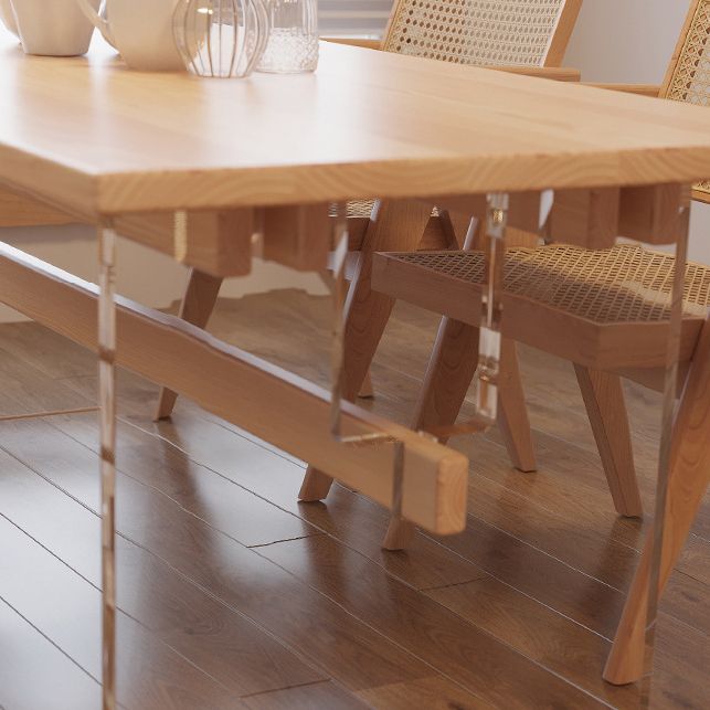Industrial Trestle Dining Table Pine Wood Table for Dining Room Clearhalo 'Dining Tables & Seating' 'Dining Tables' 'dining_table' 'furn' 'furn_dining_table' 'Furniture' 'Kitchen & Dining Furniture' 1200x1200_788f970d-e7ec-460c-9d02-a4682afb2447