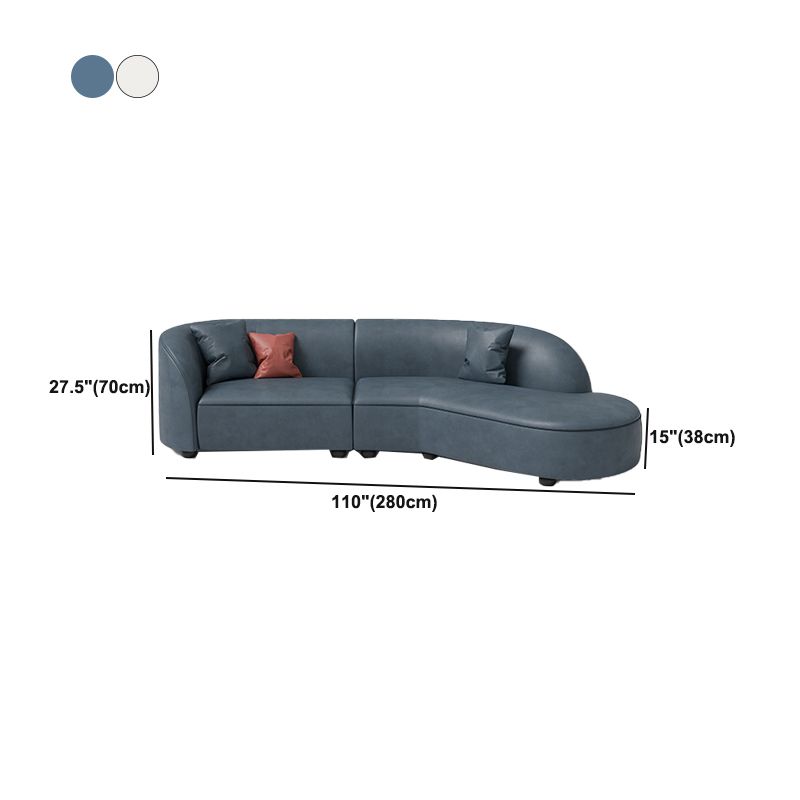 Nordic Tuxedo Arm Living Room Curved Loveseat Faux Leather/Fabric Seating