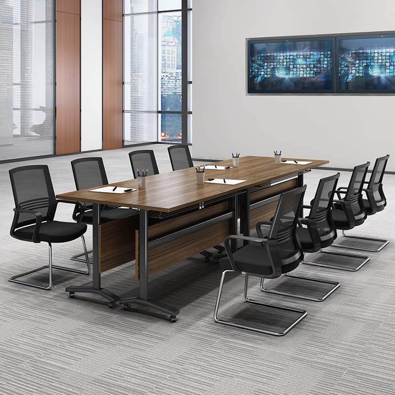 Hersteller Holz rechteckiger Klapptisch zeitgenössischer Büroschreibtisch mit Rädern