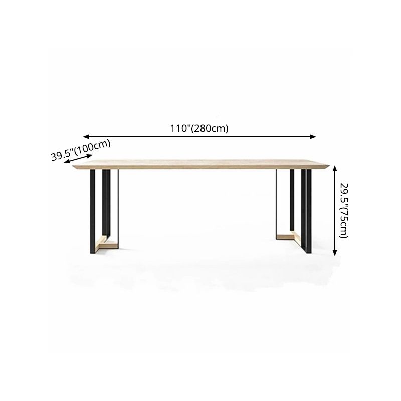 Industrial Style Dining Site Table Solid Wood Double Pedestal Furniture Clearhalo ' dining_table' 'Dining Tables & Seating' 'Dining Tables' 'furn' 'furn_dining_table' 'Furniture' 'furniture_dining_table' 'Kitchen & Dining Furniture' 'kitchen&dining_furn' 'kitchen' 'kitchen_dining_table' 1200x1200_7891175a-aae5-47df-a7ef-7e3db656039a
