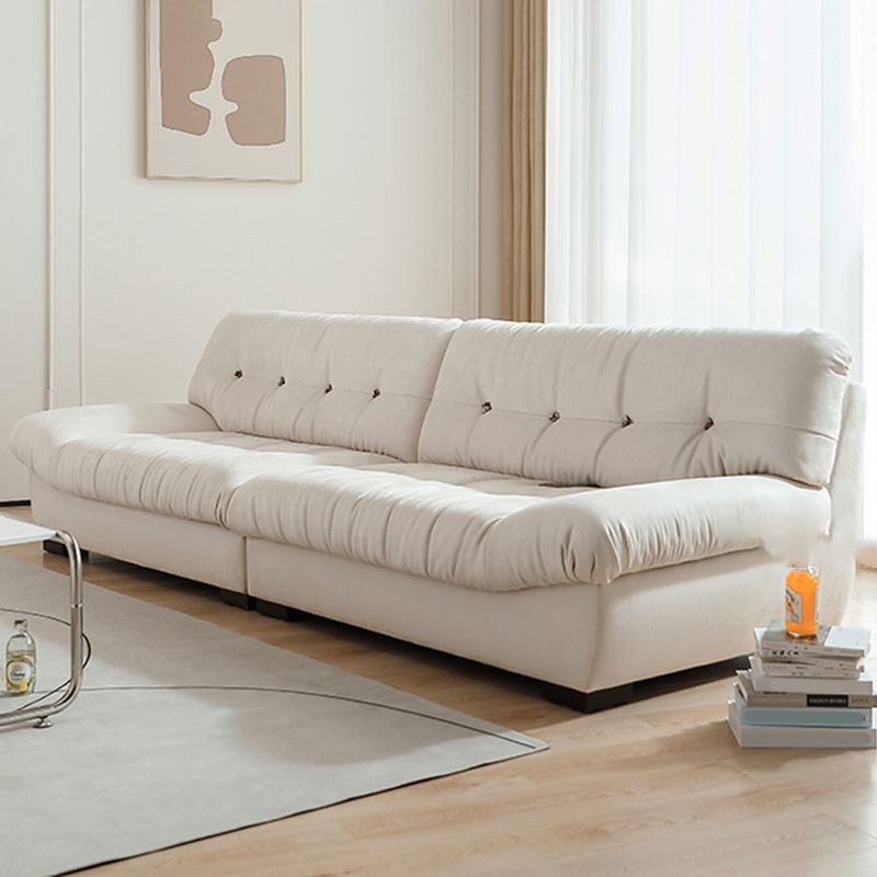 Contemporary Faux Leather Seating Biscuit Back Sofa for Apartment