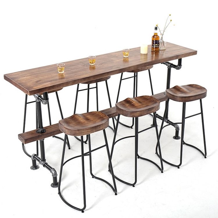 1/4 Pieces Luxurious Rectangular Pub Table Set Solid Wood Counter Table with Stools Clearhalo 'Bar Furniture' 'furn' 'furn_home_bar_bar_sets' 'Furniture' 'Home Bars & Bar Sets' 'home_bar_bar_sets' 'Kitchen & Dining Furniture' 1200x1200_78926ab2-2148-4aed-ae12-108c91d87e9d