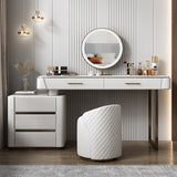 17.71" Wide Modern Make-up Vanity with 5 Storage Drawers Bright White Wood Vanity Set
