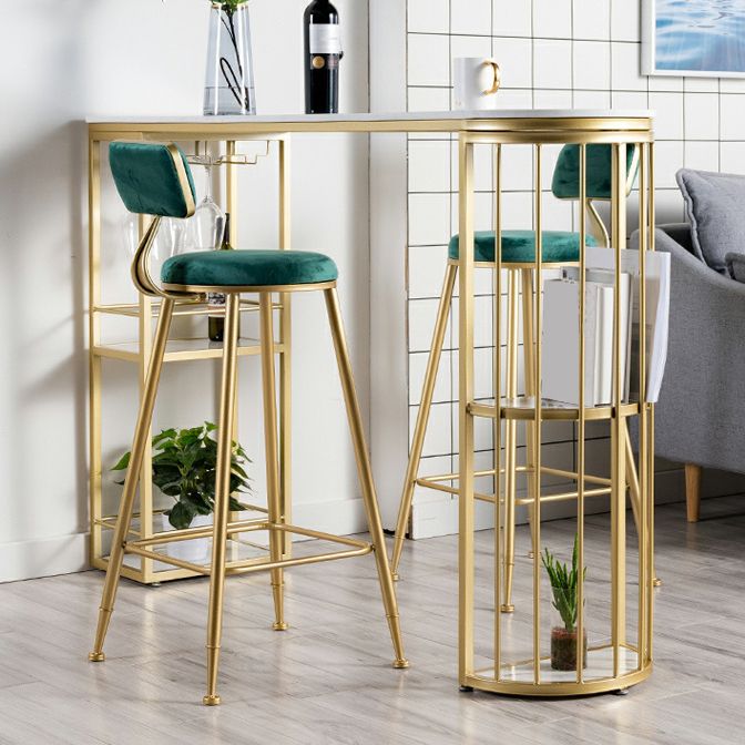 White Stone Bar Table Industrial Bar Dining Table with Sled Base Clearhalo 'Bar Furniture' 'Bar Tables' 'bar_tables' 'furn' 'furn_bar_tables' 'Furniture' 'furniture_bar_tables' 'Kitchen & Dining Furniture' 1200x1200_78952005-887d-4fb6-9367-2fa5a9e8a95f