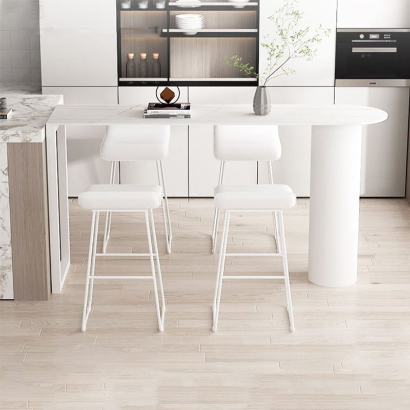 Scandinavian Metal Barstool Low Back Fabric Upholstered Counter Stool in Matte Finish