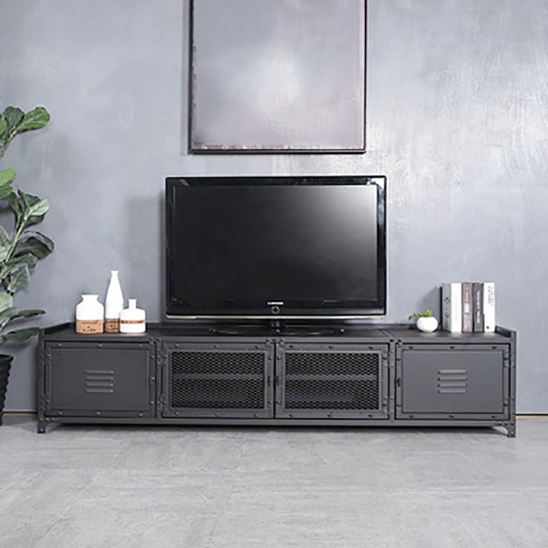 17.72"H TV Stand Enclosed Storage Industrial Style TV Console with 4 Doors Clearhalo 'furn' 'furn_tv_stands_entertainment_centers' 'Furniture' 'Living Room Furniture' 'TV Stands & Entertainment Centers' 'TV Stands & Media Storage Furniture' 'tv_stands_entertainment_centers' 1200x1200_78984ae5-9dd4-4171-895c-d8c2d9394d89