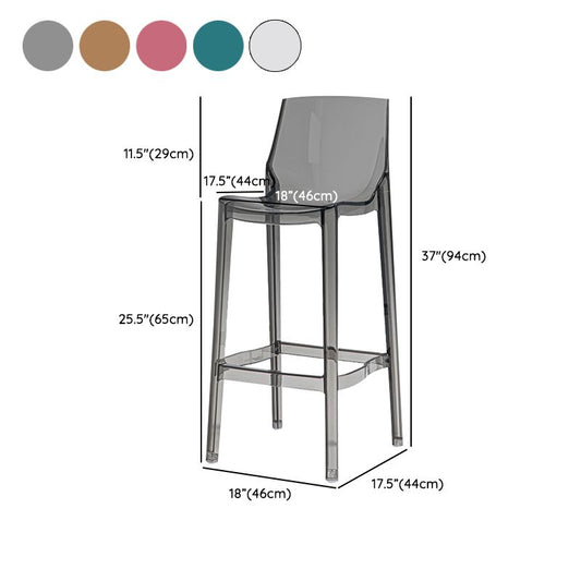 Contemporary Acrylic Bar Stools Low Back Indoor Counter Chair