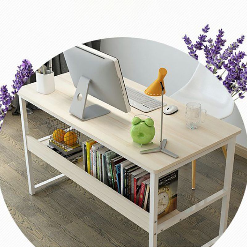 Bureau d'écriture rectangulaire en bois bureau de bureau avec des jambes en métal