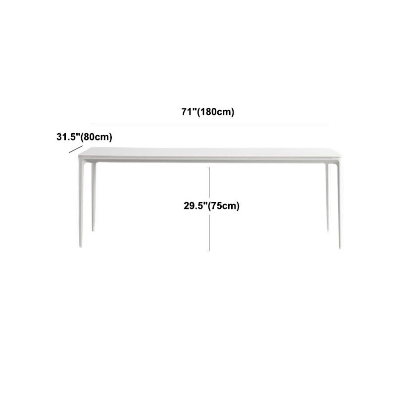 Modern White Stone Table 4 Legs Rectangle Dining Table for Kitchen Clearhalo 'Dining Tables & Seating' 'Dining Tables' 'dining_table' 'Furniture' 'furniture_dining_table' 'Kitchen & Dining Furniture' 'kitchen' 'kitchen_dining_table' 1200x1200_789a4917-2418-45ea-a42b-fffdc65fb0f3