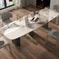 Mesa de comedor rectangular industrial Mesa de piedra sinterizada con patas de metal