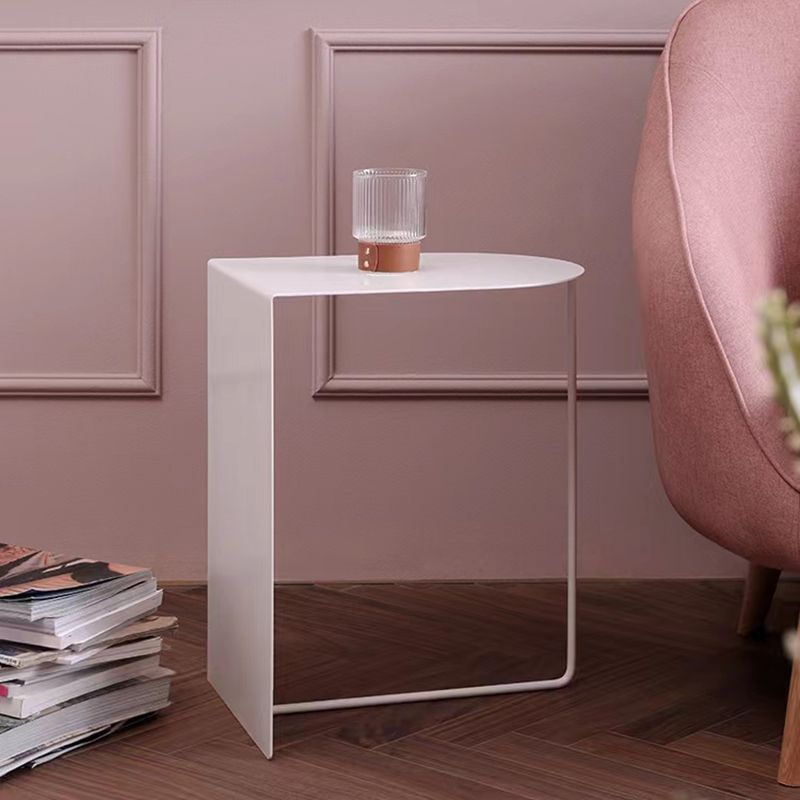 Modern Geometric End Slide Table 19.70" Tall Metal End Table