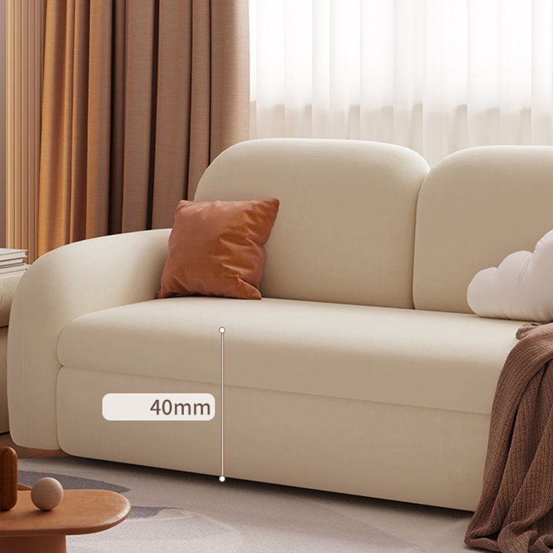 Sofá de durmiente de futón blanco moderno y contemporáneo de tela extraíble