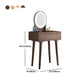 29.5" Height Wood Vanity Makeup Table Set Vanity Stool with Drawer for Bedroom