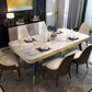 Glam 1/4/5/6/7 Pieces Rectangle Dining Table Set with Sintered Stone Top White Dinette Set Clearhalo 'Dining Room Sets' 'Dining Tables & Seating' 'dining_room_set' 'furn' 'furn_dining_room_set' 'Furniture' 'furniture_dining_room_set' 'Kitchen & Dining Furniture' 'kitchen&dining_furn' 'kitchen' 1200x1200_789f13fb-3544-4642-a645-255b8cdbf5a0