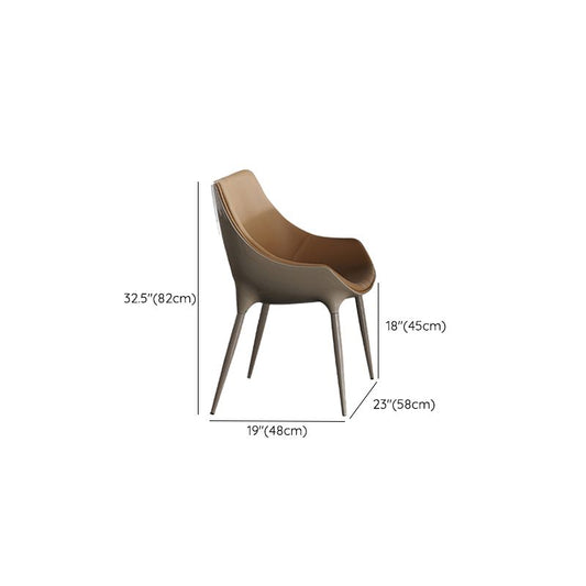 Modern Style Dining Chairs Faux Leather Kitchen Chairs with Metal Legs