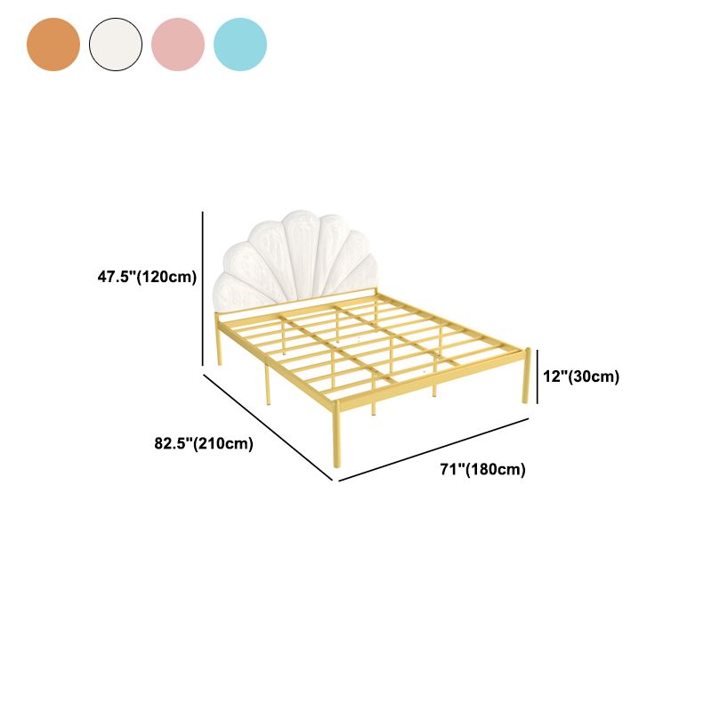 Bidle de lit rembourrée en suède, lit métallique de 47 pouces de haut de 47 pouces de haut