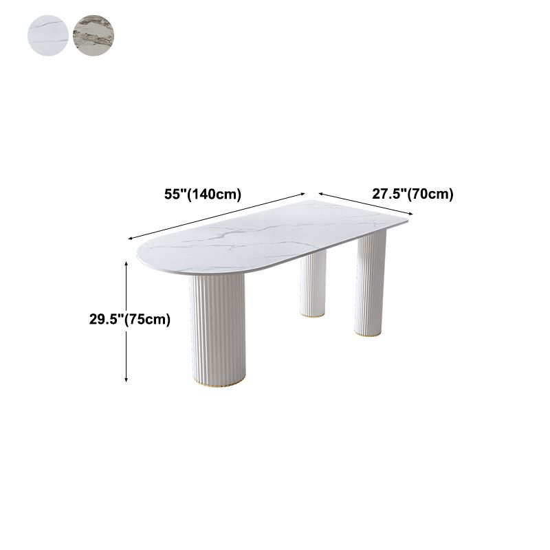 White Tripod Base Dining Table Stone Top Modern Dining Room Kitchen Table Clearhalo 'Dining Tables & Seating' 'Dining Tables' 'dining_table' 'furn' 'furn_dining_table' 'Furniture' 'furniture_dining_table' 'Kitchen & Dining Furniture' 'kitchen' 'kitchen_dining_table' 1200x1200_78a2449e-46a6-49b6-9b55-026866941538