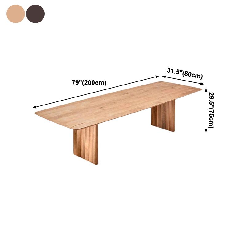 Glam Solid Kitchen Dining Table Rectangle Shape Standard Dining Table with Double Pedestal Bases Clearhalo ' dining_table' 'Dining Tables & Seating' 'Dining Tables' 'furn' 'furn_dining_table' 'Furniture' 'furniture_dining_table' 'Kitchen & Dining Furniture' 'kitchen&dining_furn' 'kitchen' 'kitchen_dining_table' 1200x1200_78a34d04-3a7f-4ca8-8d24-d52b3d3ad6fc