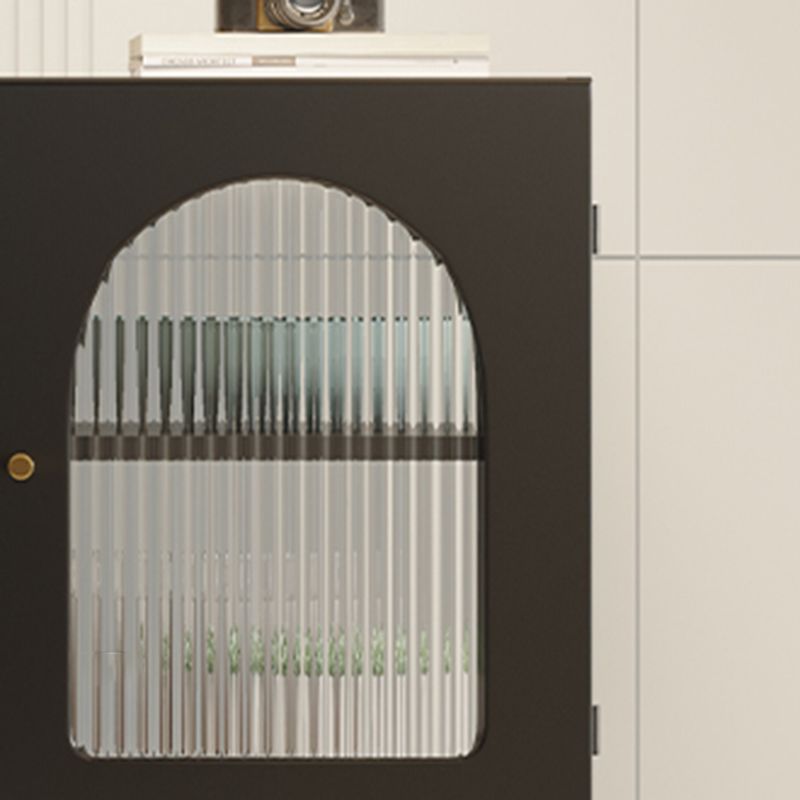 Tavolo a buffet in metallo con porte di vetro contemporanee con 2 porte