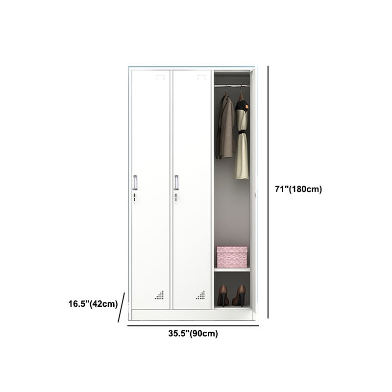 Contemporary Style Wardrobe Metal Wardrobe Closet with Doors
